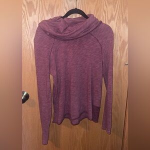 Free People Beach Purple Cocoon Cowl Neck Pullover Long Sleeve Top